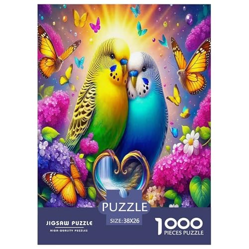 Süßer Papagei Puzzle 1000 Teile Schwer Puzzle Spielzeug Pädagogisches Spiel Impossible Bunte Cartoon Tiere Herausforderungsspielzeug Für Erwachsene Und Kinder in Bewährter 38x26cm/1000pcs von UYNSIXTME