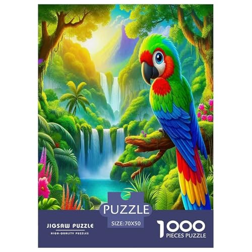 Süßer Papagei Puzzle 1000-teilige Schwer Puzzle Spielzeug Lernspiel Impossible Bunte Cartoon Tiere Herausforderungsspielzeug Für Erwachsene Und Kinder Ab 12 Jahren 70x50cm/1000pcs von UYNSIXTME
