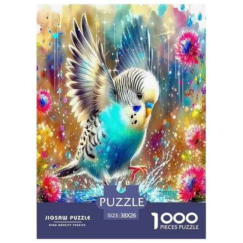 Süßer Papagei Puzzles 1000 Teile Schwer Puzzle Spielzeug Lernspiel Impossible Bunte Cartoon Tiere Herausforderung Spielzeug Für Erwachsene Kinder 38x26cm/1000pcs von UYNSIXTME