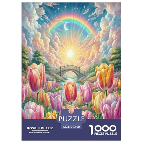 Tulpen Puzzles 1000 Teile Schwer Puzzle Spielzeug Pädagogisches Spiel Impossible Herausforderung Spielzeug Für Erwachsene Kinder 70x50cm/1000pcs von UYNSIXTME