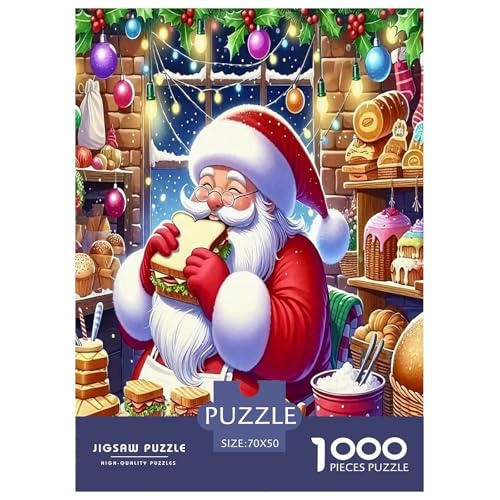 Weihnachtsmann-Puzzle für Erwachsene und Kinder, 1000 Teile, Weihnachten, Impossible Challenge Spielzeug, Lernspiele, Heimdekoration für Erwachsene und Kinder ab 14 Jahren, 70 x 50 cm, 1000 Stück von UYNSIXTME