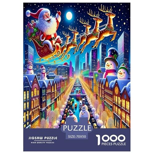 Weihnachtsmann-Puzzle für Erwachsene und Kinder, 1000 Teile, skurrile Herausforderung, Spielzeug, Lernspiele, Heimdekoration für Erwachsene und Kinder ab 14 Jahren, 70 x 50 cm, 1000 Stück von UYNSIXTME