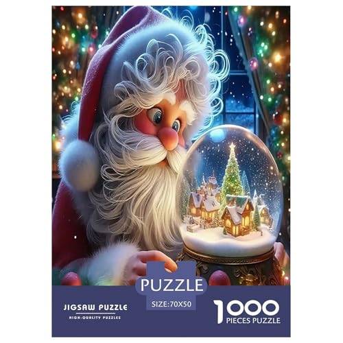 Weihnachtsmann-Puzzles Puzzle für Erwachsene Kinder, 1000 Teile Weihnachten skurrile Herausforderung Spielzeug Lernspiel Heimdekoration für Lernspiele Geschenke 70x50cm/1000pcs von UYNSIXTME