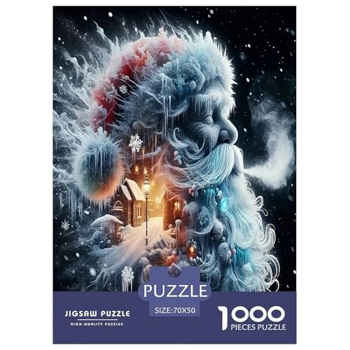 Weihnachtsmann-Puzzles Puzzle für Erwachsene Kinder, 1000 Teile Weihnachten skurrile Herausforderung Spielzeug Lernspiele Heimdekoration für Lernspiele Geschenke 70x50cm/1000pcs von UYNSIXTME