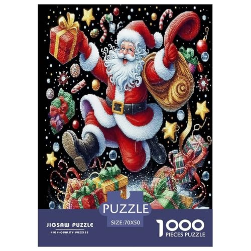 Weihnachtsmann-Puzzles Puzzle für Erwachsene Kinder, 1000 Teile Weihnachten skurrile Herausforderung Spielzeug Lernspiele Heimdekoration für Lernspiele Geschenke 70x50cm/1000pcs von UYNSIXTME