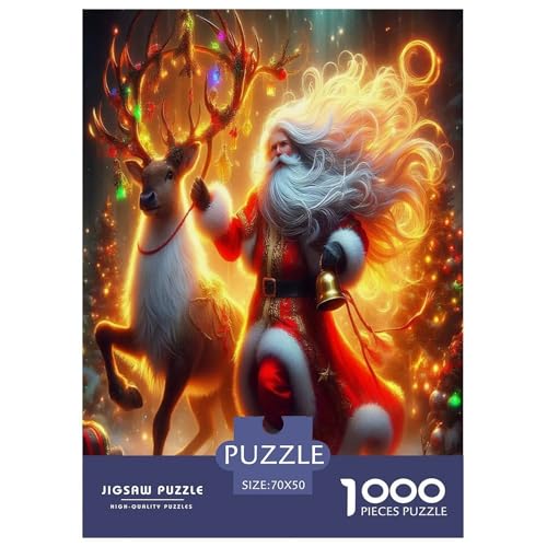 Weihnachtsmann-Puzzles Puzzle für Erwachsene Kinder, 1000 Teile Weihnachten skurrile Herausforderung Spielzeug Lernspiele Heimdekoration für Lernspiele Geschenke 70x50cm/1000pcs von UYNSIXTME
