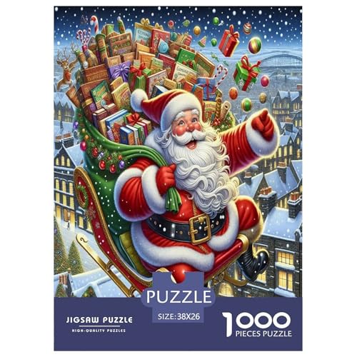 Weihnachtsmann-Puzzles für Erwachsene und Kinder, 1000 Teile, skurrile Herausforderung, Spielzeug, Lernspiel, Heimdekoration für Erwachsene und Kinder ab 14 Jahren, 38 x 26 cm, 1000 Stück von UYNSIXTME