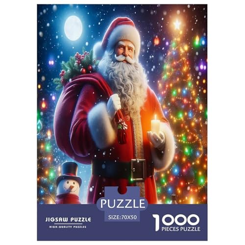 Weihnachtsmann-Puzzles für Erwachsene und Kinder, 1000 Teile Weihnachten Impossible Challenge Spielzeug Lernspiele Heimdekoration für Lernspiele Geschenke 70x50cm/1000pcs von UYNSIXTME