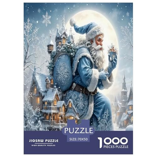Weihnachtsmann-Puzzles für Erwachsene und Kinder, 1000 Teile Weihnachten Impossible Challenge Spielzeug Lernspiele Heimdekoration für Lernspiele Geschenke 70x50cm/1000pcs von UYNSIXTME