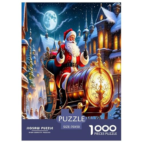Weihnachtsmann-Puzzles für Erwachsene und Kinder, 1000 Teile Weihnachten Impossible Challenge Spielzeug Lernspiele Heimdekoration für Lernspiele Geschenke 70x50cm/1000pcs von UYNSIXTME