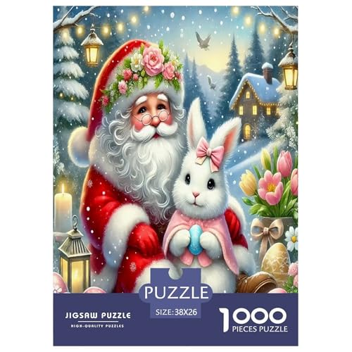 Weihnachtsmann-Puzzles für Erwachsene und Kinder, 1000 Teile Weihnachten skurrile Herausforderung Spielzeug Lernspiel Heimdekoration für Lernspiele Geschenke 38 x 26 cm/1000 Stück von UYNSIXTME