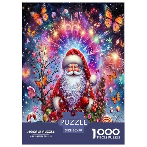 Weihnachtsmann-Puzzles für Erwachsene und Kinder, 1000 Teile Weihnachten skurrile Herausforderung Spielzeug Lernspiel Heimdekoration für Lernspiele Geschenke 70x50cm/1000pcs von UYNSIXTME