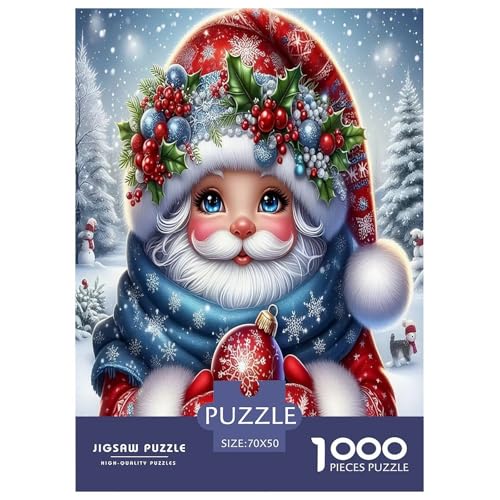Weihnachtsmann-Puzzles für Erwachsene und Kinder, 1000 Teile Weihnachten skurrile Herausforderung Spielzeug Lernspiel Heimdekoration für Lernspiele Geschenke 70x50cm/1000pcs von UYNSIXTME