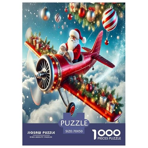 Weihnachtsmann-Puzzles für Erwachsene und Kinder, 1000 Teile Weihnachten skurrile Herausforderung Spielzeug Lernspiel Heimdekoration für Lernspiele Geschenke 70x50cm/1000pcs von UYNSIXTME