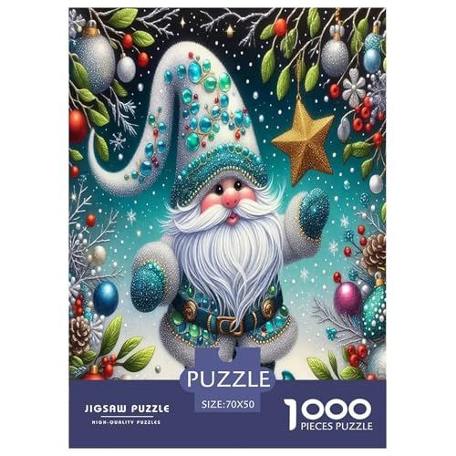 Weihnachtsmann-Puzzles für Erwachsene und Kinder, 1000 Teile Weihnachten skurrile Herausforderung Spielzeug Lernspiele Heimdekoration für Lernspiele Geschenke 70 x 50 cm/1000 Stück von UYNSIXTME