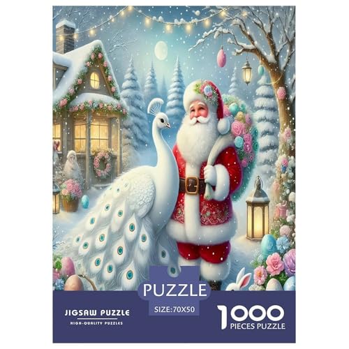 Weihnachtsmann-Puzzles für Erwachsene und Kinder, 1000 Teile Weihnachten skurrile Herausforderung Spielzeug Lernspiele Heimdekoration für Lernspiele Geschenke 70 x 50 cm/1000 Stück von UYNSIXTME