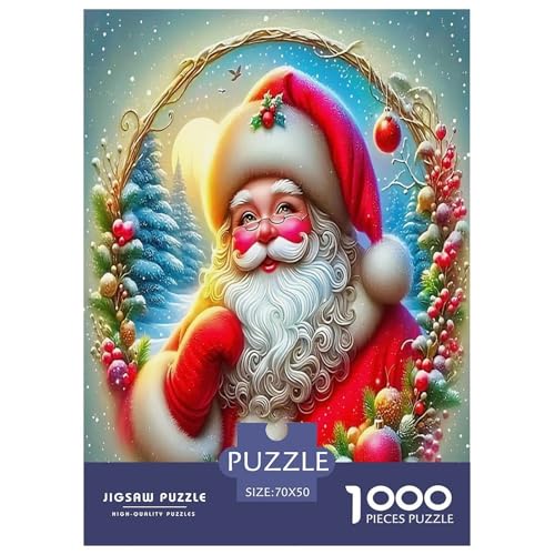 Weihnachtsmann-Puzzles für Erwachsene und Kinder, 1000 Teile Weihnachten skurrile Herausforderung Spielzeug Lernspiele Heimdekoration für Lernspiele Geschenke 70x50cm/1000pcs von UYNSIXTME