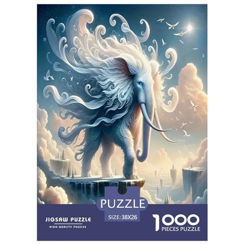 Wildtier Elefanten Puzzles 1000 Teile Schwer Puzzle Spielzeug Lernspiel Impossible Cartoon Farbe Herausforderungsspielzeug Für Erwachsene Kinder 38x26cm/1000pcs von UYNSIXTME