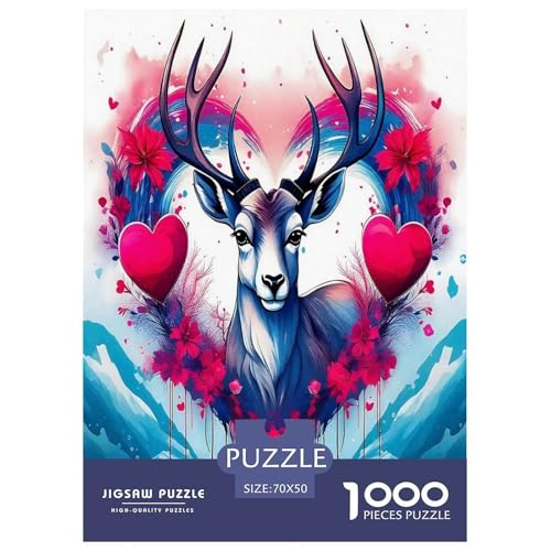 Wildtier Hirsch Puzzle 1000-teilige Schwer Puzzle Spielzeug Pädagogisches Spiel Impossible Cartoon Farbe Herausforderung Spielzeug Für Erwachsene Und Kinder Ab 12 Jahren 70x50cm/1000pcs Wildtier Hirsch Puzzle 1000-teilige Schwer Puzzle Spielzeug Pädagogisches Spiel Impossible Cartoon Farbe Herausforderung Spielzeug Für Erwachsene Und Kinder Ab 12 Jahren 70x50cm/1000pcs von UYNSIXTME
