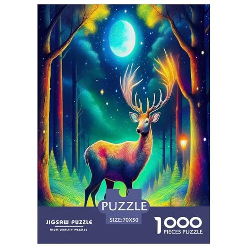 Wildtier Hirsch Puzzles 1000 Teile Schwer Puzzle Spielzeug Lernspiel Impossible Cartoon Farbe Herausforderungsspielzeug Für Erwachsene Und Kinder Ab 14 Jahren 70x50cm/1000pcs Wildtier Hirsch Puzzles 1000 Teile Schwer Puzzle Spielzeug Lernspiel Impossible Cartoon Farbe Herausforderungsspielzeug Für Erwachsene Und Kinder Ab 14 Jahren 70x50cm/1000pcs von UYNSIXTME