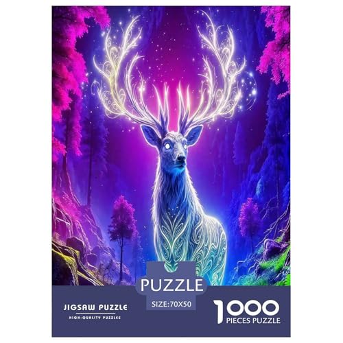 Wildtier Hirsch Puzzles 1000 Teile Schwer Puzzle Spielzeug Pädagogisches Spiel Impossible Cartoon Farbe Herausforderungsspielzeug Für Erwachsene Und Kinder Ab 14 Jahren 70x50cm/1000pcs Wildtier Hirsch Puzzles 1000 Teile Schwer Puzzle Spielzeug Pädagogisches Spiel Impossible Cartoon Farbe Herausforderungsspielzeug Für Erwachsene Und Kinder Ab 14 Jahren 70x50cm/1000pcs von UYNSIXTME