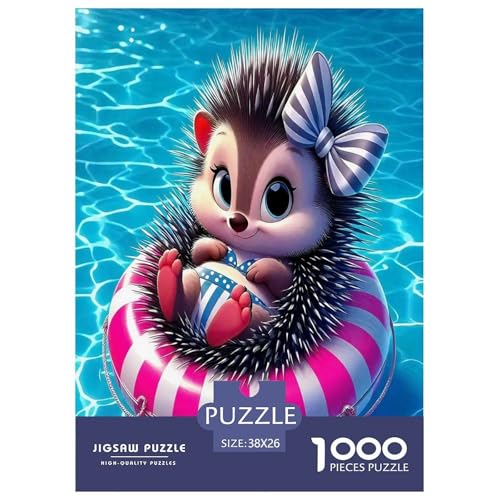 Wildtier Igel Puzzle 1000-teilige Schwer Puzzle Spielzeug Pädagogisches Spiel Impossible Cartoon Farbe Herausforderung Spielzeug Für Erwachsene Kinder 38x26cm/1000pcs von UYNSIXTME