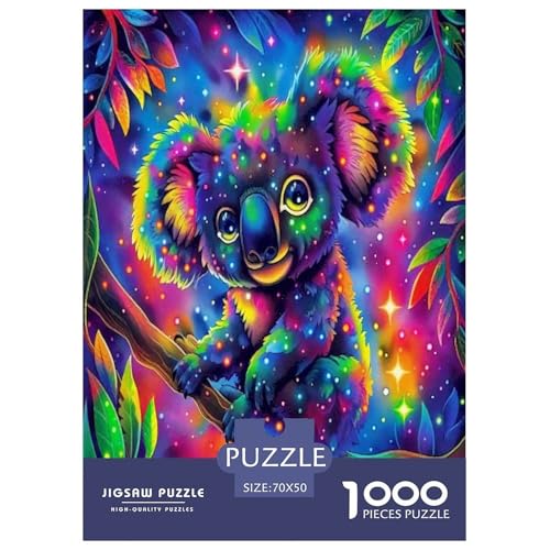 Wildtier Koala Puzzle 1000-teilige Schwer Puzzle Spielzeug Pädagogisches Spiel Impossible Cartoon Farbe Herausforderung Spielzeug Für Erwachsene Und Kinder Ab 14 Jahren 70x50cm/1000pcs von UYNSIXTME