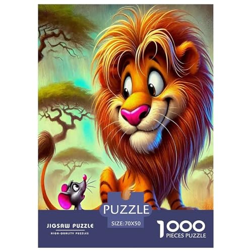 Wildtier Löwen Puzzle 1000 Teile Schwer Puzzle Spielzeug Pädagogisches Spiel Impossible Cartoon Farbe Herausforderung Spielzeug Für Erwachsene Und Kinder in Bewährter 70x50cm/1000pcs von UYNSIXTME