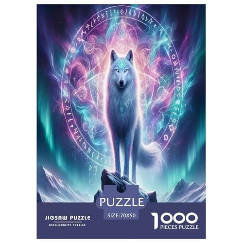 Wildtiere Wölfe Puzzle 1000 Teile Schwer Puzzle Spielzeug Pädagogisches Spiel Impossible Cartoon Farbe Herausforderung Spielzeug Für Erwachsene Und Kinder Ab 14 Jahren 70x50cm/1000pcs von UYNSIXTME