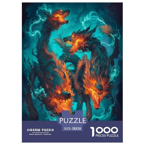 Wolf Puzzles 1000-teilige Schwer Puzzle Spielzeug Lernspiel Impossible Herausforderungsspielzeug Für Erwachsene Kinder 38x26cm/1000pcs von UYNSIXTME