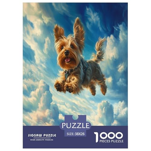 Yorkshire Terrier Puzzle 1000 Teile Schwer Puzzle Spielzeug Lernspiel Impossible Herausforderungsspielzeug Für Erwachsene Und Kinder Ab 14 Jahren 38x26cm/1000pcs von UYNSIXTME