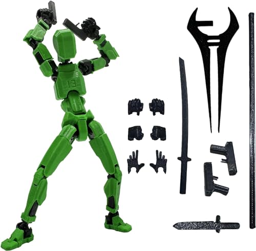 3D Printed 5.54-inch Multi-Jointed Action Figures Dummy13, Full Body Mechanical Movable Toy, Multiple Accessories, Desk Decoration, Creative Gifts (C) von UYOE