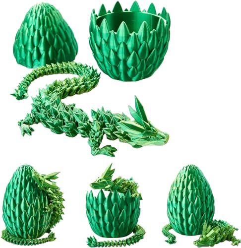Dragon Egg, Dragon Eggs with Dragon Inside, 12In Dragon Toy, 3D Printed Dragon Egg Fidget Toys, Dragon Easter Eggs Easter Basket Stuffers (Grün) von UYOE
