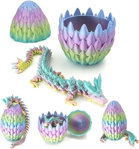 Dragon Egg, Dragon Eggs with Dragon Inside, 12In Dragon Toy, 3D Printed Dragon Egg Fidget Toys, Dragon Easter Eggs Easter Basket Stuffers (Mehrfarbig) von UYOE