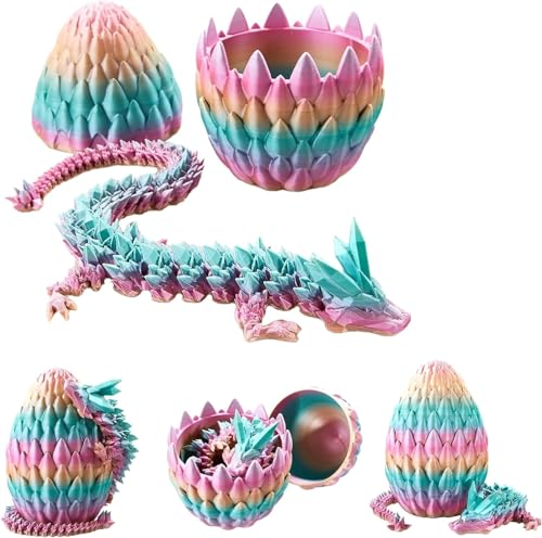 Dragon Egg, Dragon Eggs with Dragon Inside, 12In Dragon Toy, 3D Printed Dragon Egg Fidget Toys, Dragon Easter Eggs Easter Basket Stuffers (Regenbogen) von UYOE