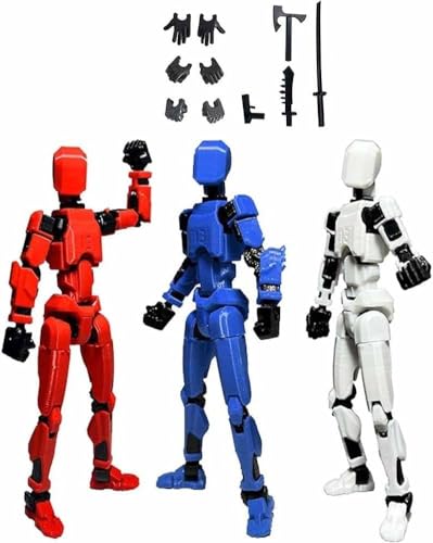 Titan 13 Action Figure, 3D Printed Multi-Jointed Movable,Full Articulation for Stop Motion Animation,Lucky T13 Action Figure Articulated Robot Dummy Action Figures (3PCS) von UYOE