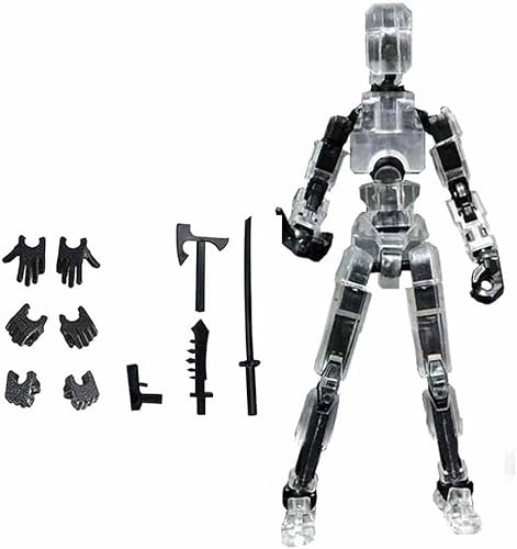 Titan 13 Action Figure, 3D Printed Multi-Jointed Movable,Full Articulation for Stop Motion Animation,Lucky T13 Action Figure Articulated Robot Dummy Action Figures (Transparent) von UYOE