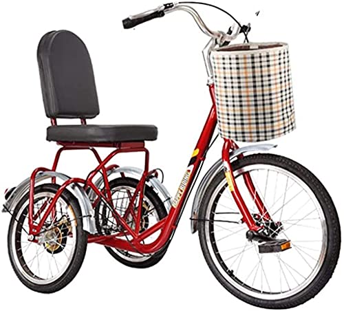 UYSELA Outdoor-Sportroller-Dreirad Für Erwachsene, Dreirad Für Erwachsene Mit 3 Rädern, Dreirad Für Erwachsene Mit 3 Rädern, Dreirädriges Fahrrad-Pedal-Trike Mit Wagen, Senioren-Fahrräder, Trikes Für von UYSELA