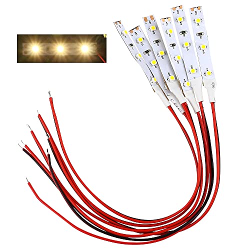 UYUYong Modellbau LED 6 STK 3-LED Hausbeleuchtung 5cm Warmweiss Modellbau mit Kabel 20cm 12-18 V DD01WM-10N-EU für Modellhäuser Modelllastwagen Modellspielzeug UYUYong Modellbau LED 6 STK 3-LED Hausbeleuchtung 5cm Warmweiss Modellbau mit Kabel 20cm 12-18 V DD01WM-10N-EU für Modellhäuser Modelllastwagen Modellspielzeug von UYUYong