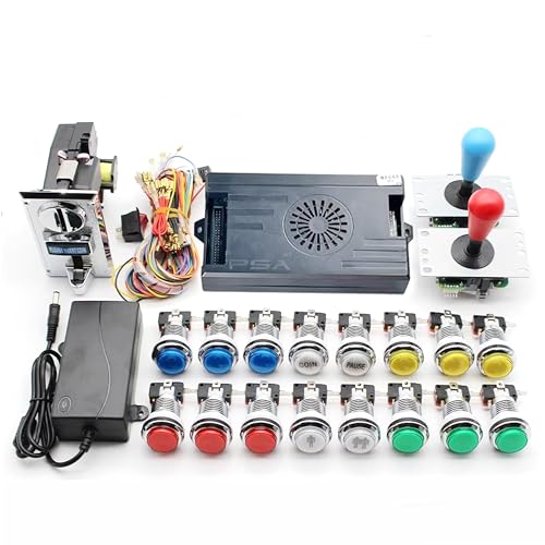 9800 in 1 Pandora Saga DX Kit Kopie SANWA Joystick, Chrom-LED-Druckknopf-Münzakzeptor, DIY-Arcade-Maschinenschrank mit Anleitung (mehrfarbig) von UYXOERA