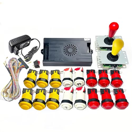 9800 in 1 Pandora Saga DX Special Version Arcade Board DIY KIT Bis zu 4 Spieler Unterstützung 3D Spiele Joystick Tasten Kabelbaum Kabel (Rot Gelb) von UYXOERA