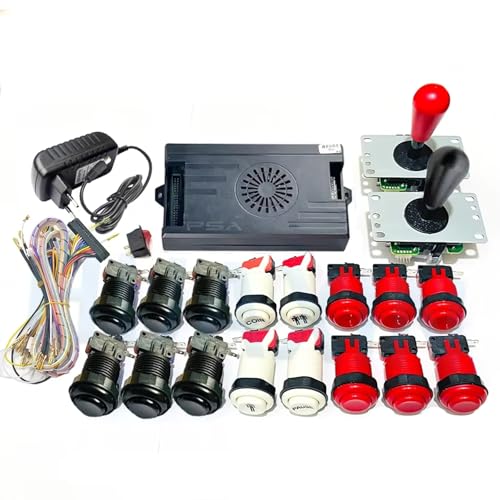 9800 in 1 Pandora Saga DX Special Version Arcade Board DIY KIT Bis zu 4 Spieler Unterstützung 3D Spiele Joystick Tasten Kabelbaum Kabel (Rot Schwarz) von UYXOERA
