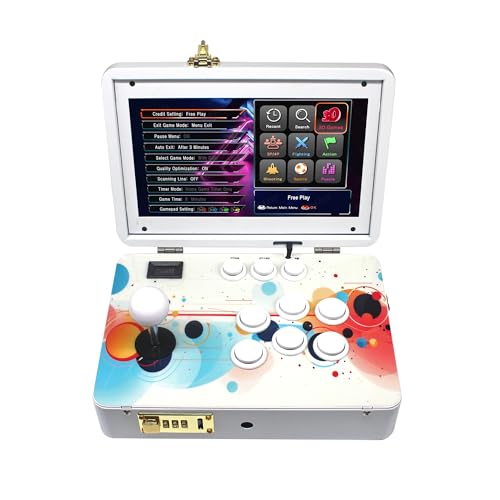 9800 in 1 tragbare Arcade-Spielekonsole, 25,7 cm (10,1 Zoll) HD-Bildschirm, Dual-Player, Pandoras Box DX, Retro-Videospiel-Maschine, Suche/Verstecken/Pause Spiele von UYXOERA