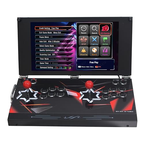 9800 in 1 tragbare Arcade-Spielekonsole, 44,5 cm (17,5 Zoll) HD-Bildschirm, Dual-Player, Pandoras Box DX, Retro-Videospiel-Maschine Suche/Verstecken/Speichern/Laden/Pausieren Spiele von UYXOERA