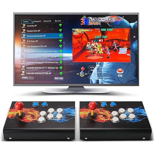 Saga Arcade-Spielekonsole, 10.000 Spiele in 1, Pandora-Box, Unterstützung zum Hinzufügen von Spielen, kompatibler PC-Projektor, TV, 3D-Spiele, 4 Spieler-Favoritenliste, Speichern/Suchen/Ausblenden von UYXOERA