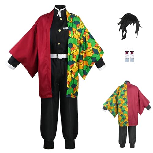 Giyuu Cosplay Kimono Outfit Rengoku Anime Kamado Tanjirou Cosplay Uniform Anzug Kostüm Halloween Party (S, Suit-B) von UZAIN