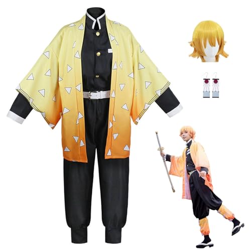 Giyuu Cosplay Kimono Outfit Rengoku Anime Kamado Tanjirou Cosplay Uniform Anzug Kostüm Halloween Party (XL, Suit-C) von UZAIN