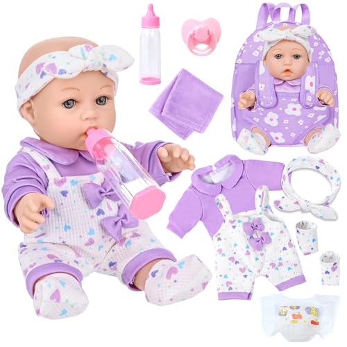 UZIDBTO - 30,5 cm große Babypuppe mit Blumenmuster, realistische 30,5 cm große Puppen mit Kleidung und Windelschnuller-Zubehör, Spielsammlung für Jungen und Mädchen UZIDBTO - 30,5 cm große Babypuppe mit Blumenmuster, realistische 30,5 cm große Puppen mit Kleidung und Windelschnuller-Zubehör, Spielsammlung für Jungen und Mädchen von UZIDBTO