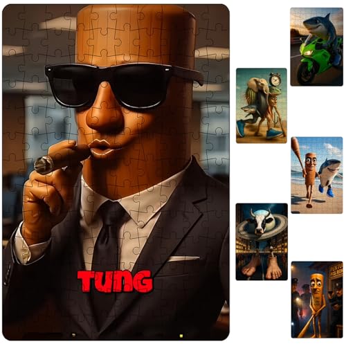 Puzzle für Erwachsene, Tung Tung Tung Sahur Spielzeug, Italienisches Brainrot Tier RäTsel, Papierpuzzle Spielzeug, Familien Puzzle Tour, Geschenkidee für Kinder & Fans von UZKWYKYC