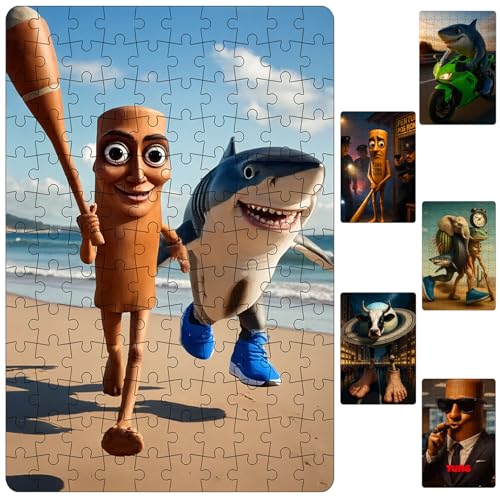 Puzzle für Erwachsene, Tung Tung Tung Sahur Spielzeug, Italienisches Brainrot Tier RäTsel, Papierpuzzle Spielzeug, Familien Puzzle Tour, Geschenkidee für Kinder & Fans von UZKWYKYC